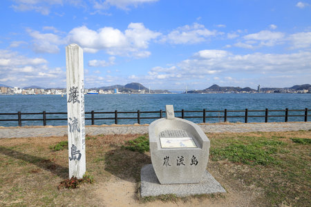 Ganryu island in Shimonoseki, Yamaguchi, Japanの写真素材