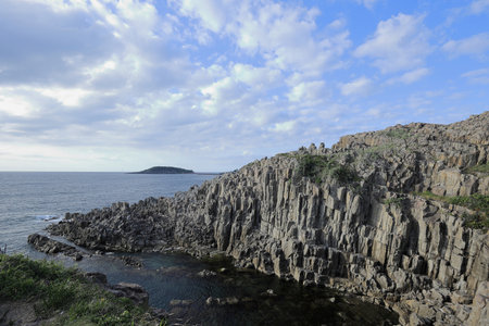 Tojinbo cliff in Fukui, Japanの写真素材
