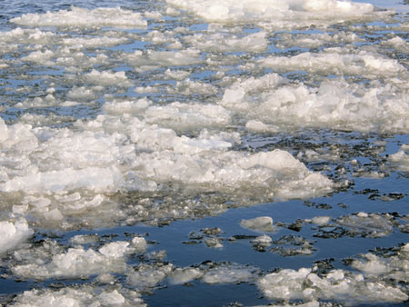 a background of a river in winter