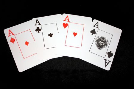 aces poker playing cards: four of a kindのeditorial素材