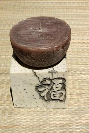 candle on a standの写真素材