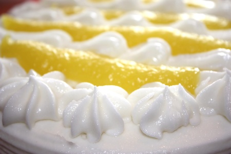 closeup on top of lemon cakeの写真素材