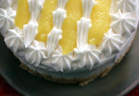 top and front of lemon cakeの写真素材