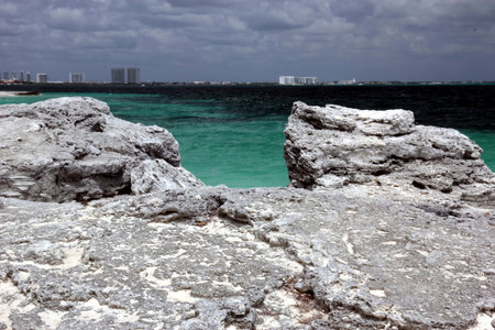 beach with a view on Cancunの写真素材