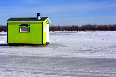 Ice fishing cabinの写真素材