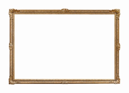 Golden frame for paintings, mirrors or photoの写真素材