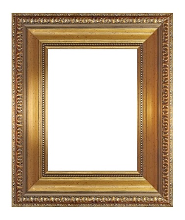 Golden frame for paintings, mirrors or photoの写真素材