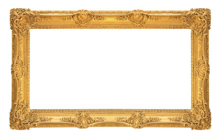 Golden frame for paintings, mirrors or photo