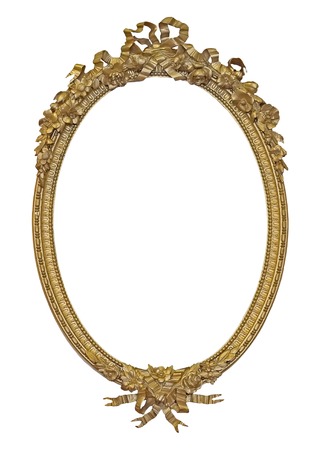 Golden frame for paintings, mirrors or photoの写真素材