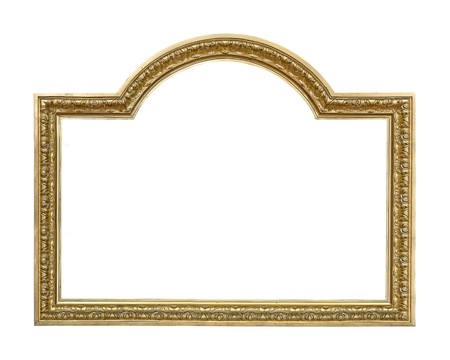 Golden frame for paintings, mirrors or photoの写真素材