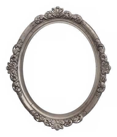 Silver frame for paintings, mirrors or photoの写真素材