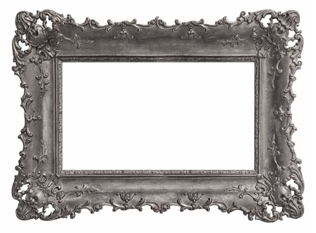 Silver frame for paintings, mirrors or photoの写真素材