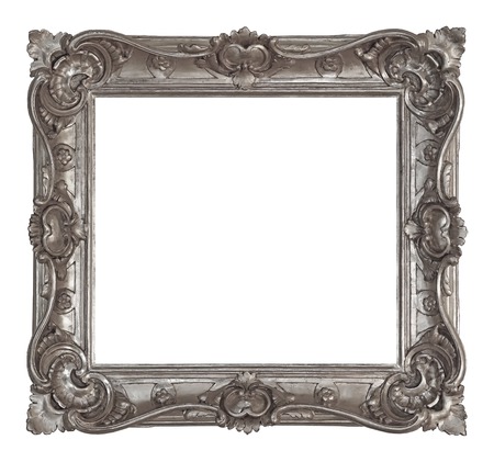 Silver frame for paintings, mirrors or photoの写真素材