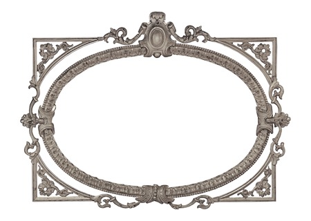 Silver frame for paintings, mirrors or photoの写真素材