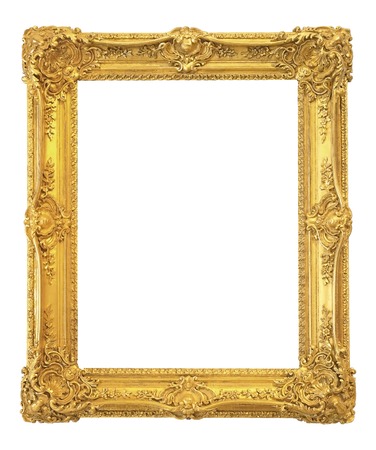 Golden frame for paintings, mirrors or photoの写真素材