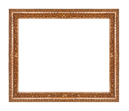 Golden frame for paintings, mirrors or photoの写真素材