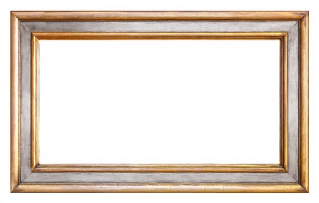 Golden frame for paintings, mirrors or photoの写真素材