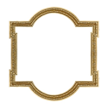 Golden frame for paintings, mirrors or photoの写真素材