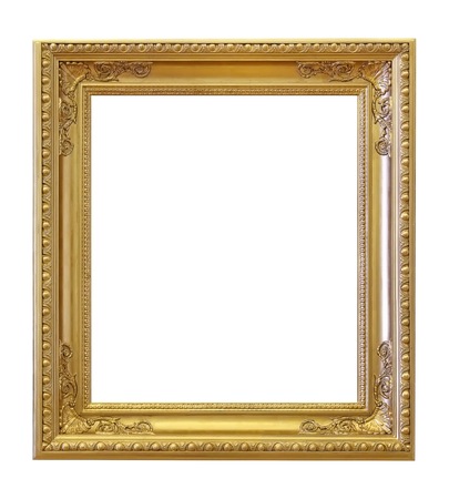 Golden frame for paintings, mirrors or photoの写真素材