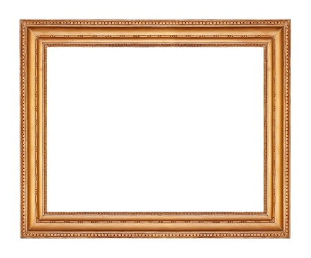 Golden frame for paintings, mirrors or photoの写真素材