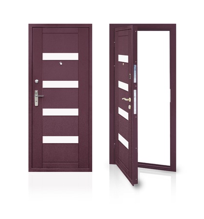 Models of entrance metal doors (isolated)の写真素材