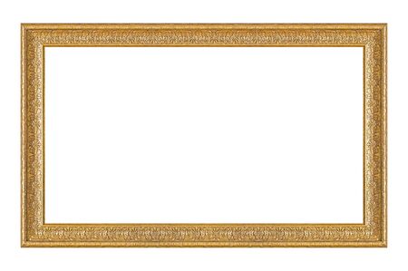 Panoramic golden frame for paintingsの写真素材