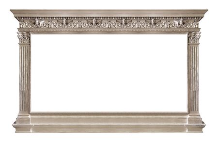 Panoramic silver frame for paintingsの写真素材