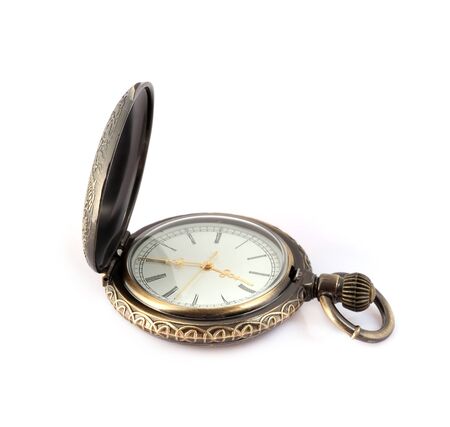 Pocket watch isolated on white backgroundの写真素材