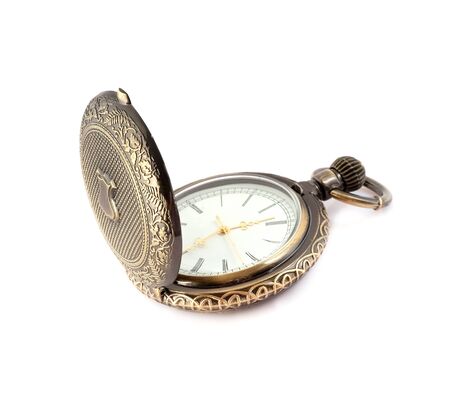 Pocket watch isolated on white backgroundの写真素材
