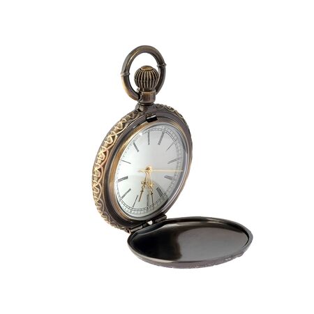 Pocket watch isolated on white backgroundの写真素材