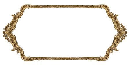 Panoramic golden frame for paintingsの写真素材