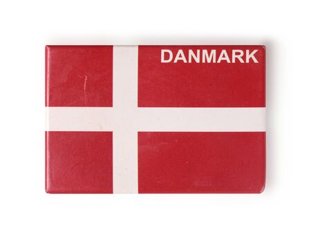 Souvenirs (magnet) from Denmark isolated on white background.の写真素材