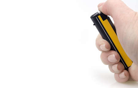 Mockup Gas lighter isolated on a white backgroundの写真素材