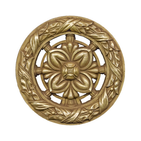 Golden decorative wreaths isolated on white background.