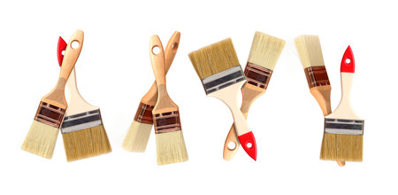 Two hammers finishing brushes isolateed on white backgroundの写真素材