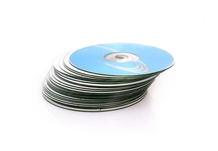 CD stack isolated on a white background