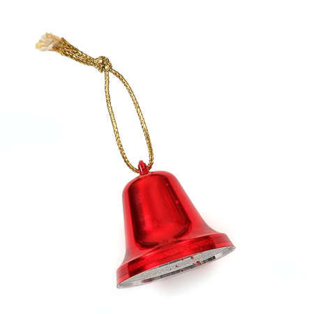 Mockup: Christmas bells toy isolated on white backgroundの写真素材