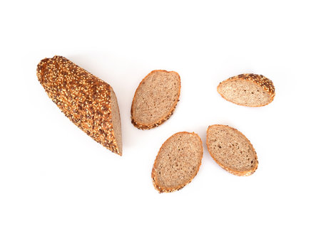 Fresh bread isolated on a white backgroundの写真素材