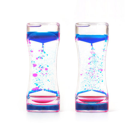 Water clock (clepsydra) with colored drops isolated on a white background