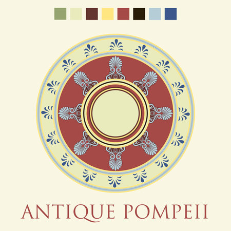 Round decorative element in the ancient Roman styleのイラスト素材