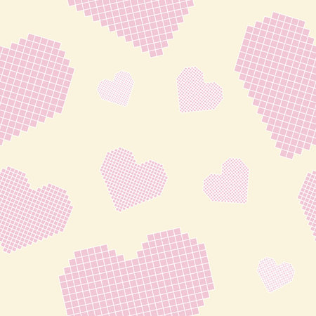 Seamless pattern: hearts (similar to embroidery cross)