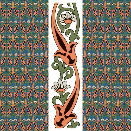 Vector graphics: classic arabic or medieval seamless floral patternのイラスト素材