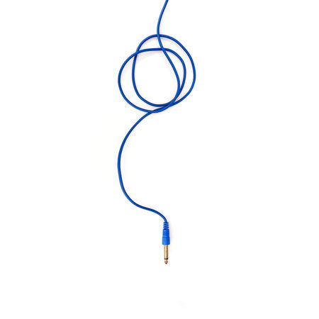 Blue sync cable isolated on white background