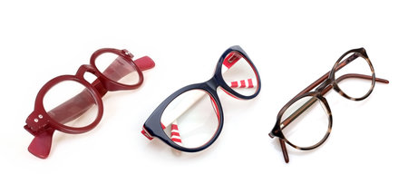 Set of glasses isolated on white background for applying on a portrait