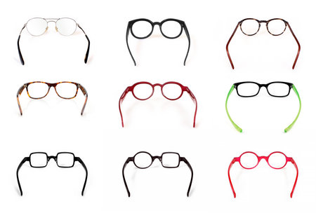 Set of glasses isolated on white background for applying on a portrait