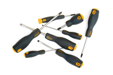 Hand tools for repair and installation: Screwdriver Set isolated on a white background