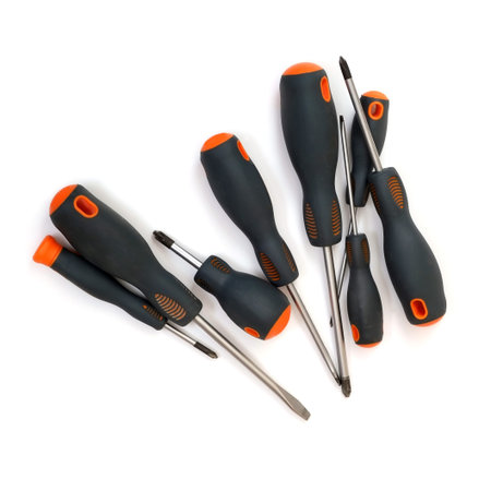 Hand tools for repair and installation: Screwdriver Set isolated on a white background