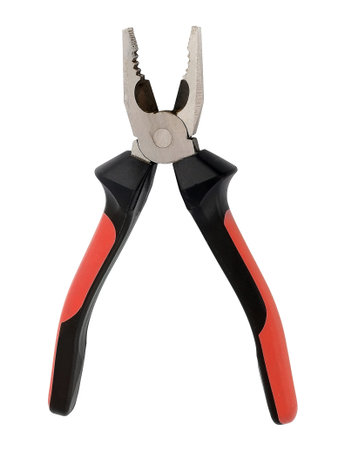Isolated hand tools for repair and installation: pliers (composition on a white background). Design...