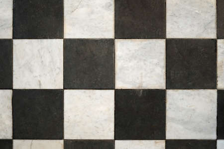 Isolated background: Marble black and white floor "checkerboard"の写真素材