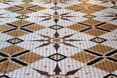Isolated wooden parquet floor made of precious wood in perspective